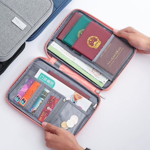 Travel Wallet Family Passport Holder Waterproof Document Card Holder