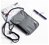 Waterproof RFID Nylon Travel document storage bag Card passport Bag Neck Wallet Money Document Card Passport Pouch