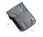 Waterproof RFID Nylon Travel document storage bag Card passport Bag Neck Wallet Money Document Card Passport Pouch