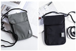 Waterproof RFID Nylon Travel document storage bag Card passport Bag Neck Wallet Money Document Card Passport Pouch