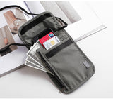 Waterproof RFID Nylon Travel document storage bag Card passport Bag Neck Wallet Money Document Card Passport Pouch